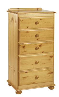 PINE CHEST OF DRAWERS 5 DWR HARVEST