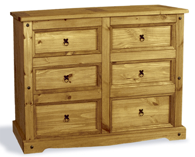 CHEST OF DRAWERS 6 DRAWER MEXICANO