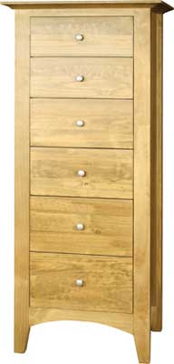 pine CHEST OF DRAWERS TALL 6 DRAWER AUCKLAND