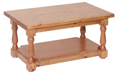 pine Coffee Table with Shelf 3ft Devonshire