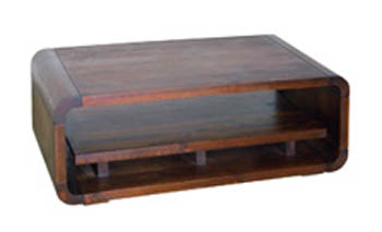 pine COFFEE TABLE WITH SHELF CUBE