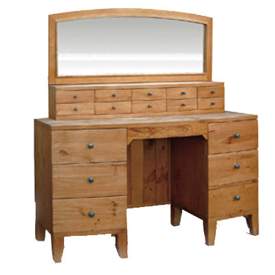 pine DRESSING TABLE WITH DRAWERS AND MIRROR MADRID