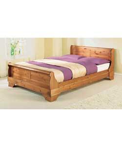 King Size Sleigh Bedstead with Tufted Mattress