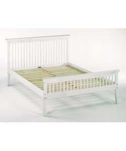 Pine Shaker Double Bed - Frame Only/White