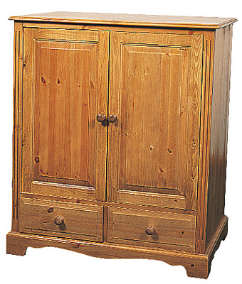 pine TV Cabinet 2 Door 2 Drawer