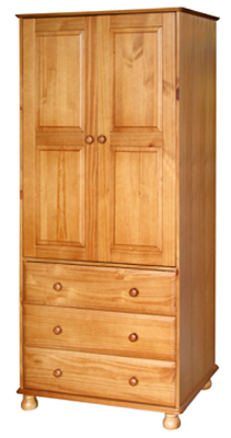pine Wardrobe 2 Door 3 Drawer Dovedale Value