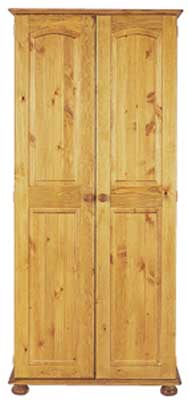 pine WARDROBE DOUBLE 44IN ALL HANGING DECORA