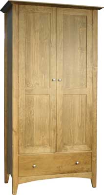 pine WARDROBE DOUBLE FULL HANGING WITH DRAWER
