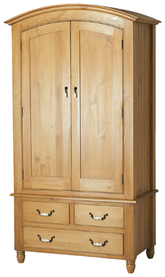pine WARDROBE WITH 3 DRAWERS PROVENCAL