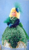 Sequin art, Pinflair, Edwardian doll, Jewels, Emerald