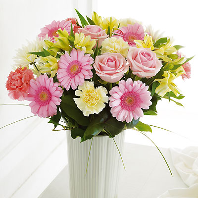 Pink and Cream Flower Vase