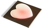 blush on a dark chocolate square: 10cm X 10cm - White