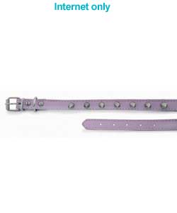 Pink Dog Collar with Studs - 10in