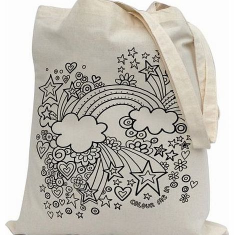 Bags For Kids To Colour In. Printed Outline - Kids Craft Rainbow Design