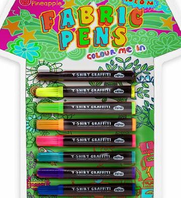 Pink Pineapple UV Neon T-Shirt Graffiti Pens - Fabric pens - 8 Permanent Neon Fabric Markers