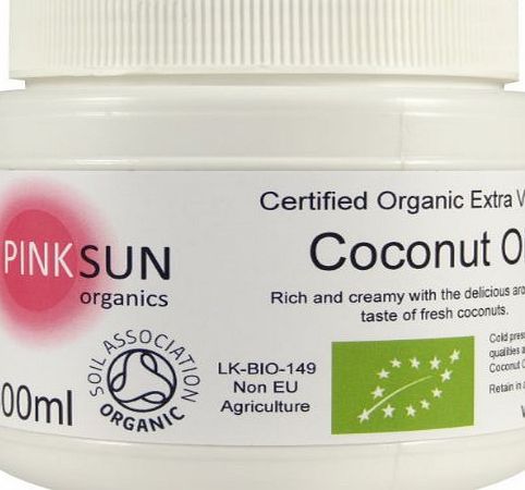 PINK SUN Organic Extra Virgin Coconut Oil 500 ml (460g) - Cold Pressed Unrefined Coconut Oil - Certified Orga