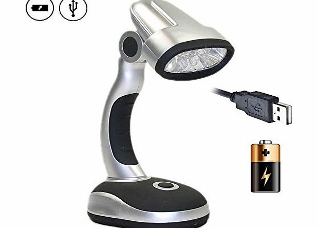 PinkWebShop Extra Bright 12-Led Desk/Table Lamp For Home-Office-Craft USB or Battery-Op