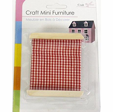 PinkWebShop Minature Dolls House Furniture Craft Painting Decorating Kids Red Gingham Bed
