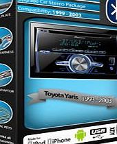 Toyota Yaris car stereo CD player Pioneer FH-X700BT Bluetooth Handsfree kit plays USB / AUX iPod / iPhone / Android
