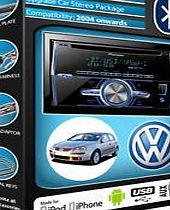 VW Golf MK5 car stereo CD player Pioneer FH-X700BT Bluetooth Handsfree kit plays USB / AUX iPod / iPhone / Android