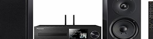 Pioneer X-HM76D-BB Network Micro System with CD Player, WiFi, Bluetooth, DAB/DAB  and Internet Radio, USB Input - Black
