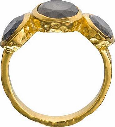 Gold Plated Labrodorite Trilogy Ring