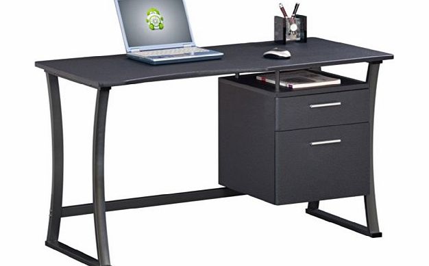 Piranha Trading Piranha PC18g Compact Graphite Black Computer Desk with Drawers and A4 Suspension Filing for the Home Office