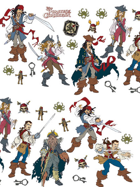 Pirates of the Caribbean Wall Stickers Stikarounds 28 pieces