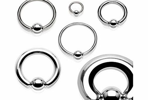 Piskies Playhouse One - 10 mm x 1.2 mm - Captive Bead Ring BCR Cartilage Ear Eyebrow Nose Septum Lip Ring - Surgical Steel