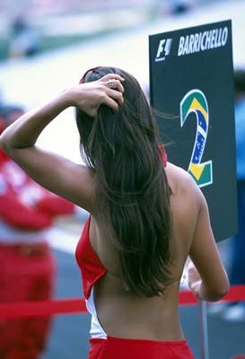 Barrichello Pit Babe 2001 Brazilian Grand Prix Poster - Extra Extra Large (100cm x 150cm)