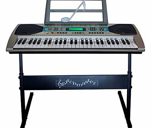 Pitchmaster 54 Key Digital LCD Display 2 Step Teaching Keyboard with Microphone amp; Stand