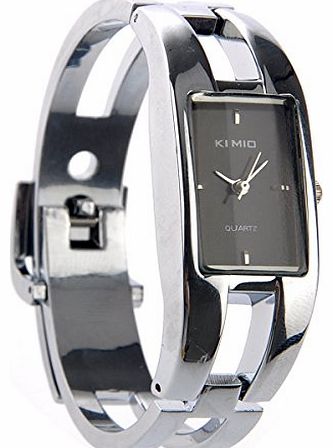 KIMIO K1601L Fashion Color-Changing Dial Womens Ladies Quartz Bracelet Wrist Watch (Silver)