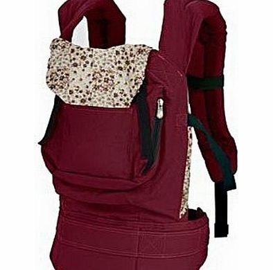 Pixnor Multi-functional Adjustable Front /Back Cotton Baby Carrier Infant Comfortable Backpack Sling Wrap with Hood (Dark Red)