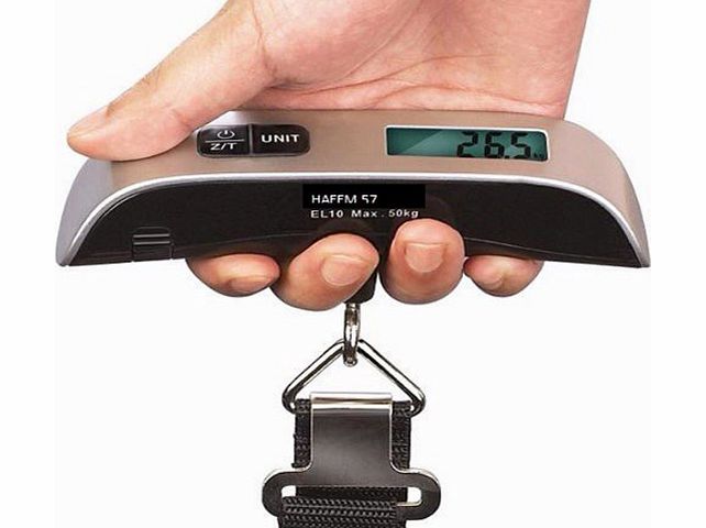 Pixnor Portable T-shaped 50kg/10g LCD Digital Electronic Luggage Scale with Room Temperature Display (T-shaped Black)