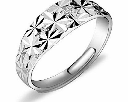 Womens Ladies S990 Sterling Silver Sparkling Starry Adjustable Finger Ring