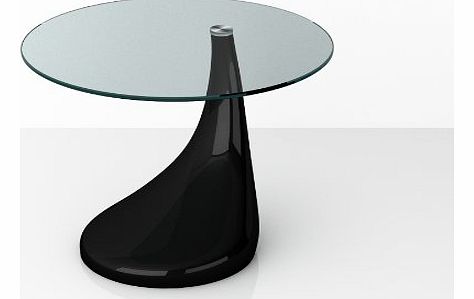 PKL Leisure New Contemporary High Gloss Glass Coffee / Side Table in black