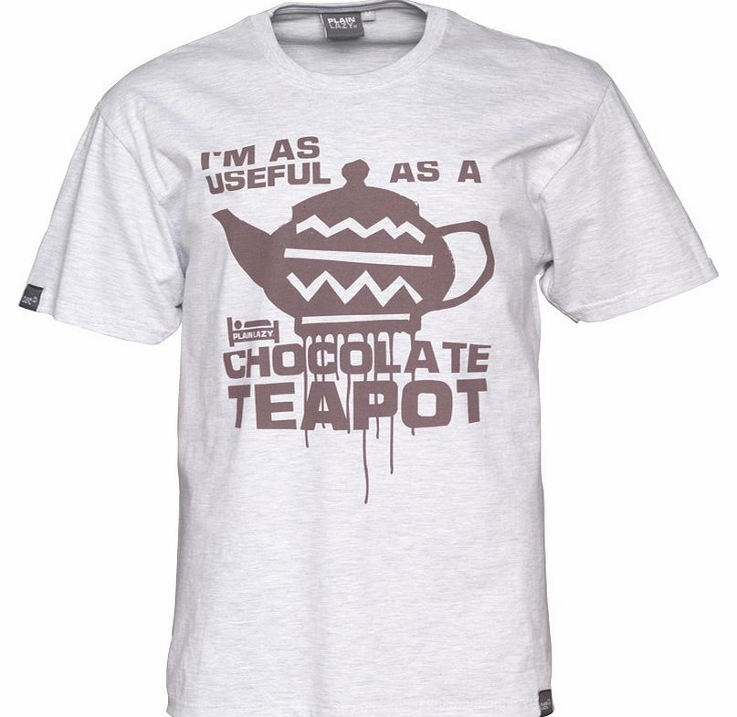 Mens Chocolate Tea Pot T-Shirt Ash Marl