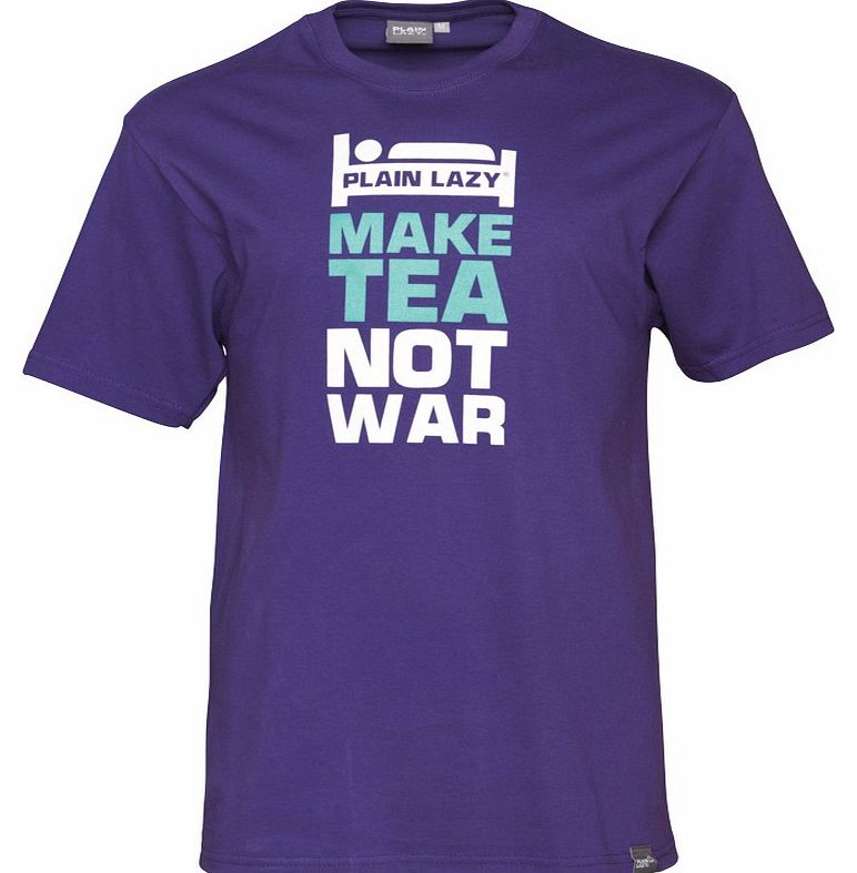 Mens Make Tea Not War T-Shirt Purple