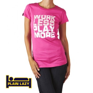 T-Shirts - Plain Lazy Work Less