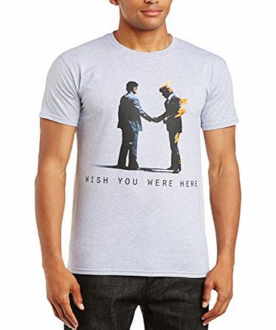 Plastic Head Mens Pink Floyd Wish You Were Here Crew Neck Short Sleeve T-Shirt, Grey, X-Large