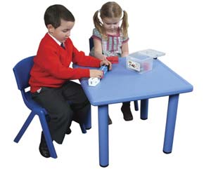 Plastic themed square tables