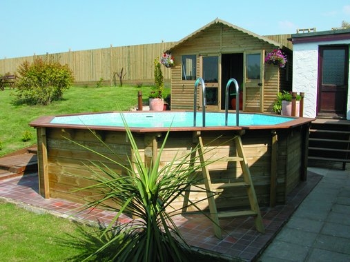 4.6m x 8.2m Oval Wooden Pool