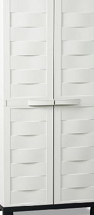 Plastmeccanica S.P.A. TOOMAX 173 x 65 x 37cm Ambition Line Small Storage Unit with 2 Doors/ 4 Adjustable Shelves - Grey/ Black