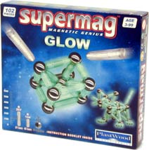 Plastwood Supermag Magnetic Glow Toy - 102 Piece Set