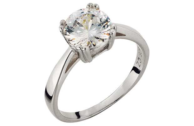 Platinum Couture Platinum Plated Sterling Silver 2ct Look Cubic