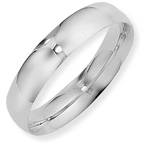 5mm Court Shape Band Ring Wedding Ring In Platinum