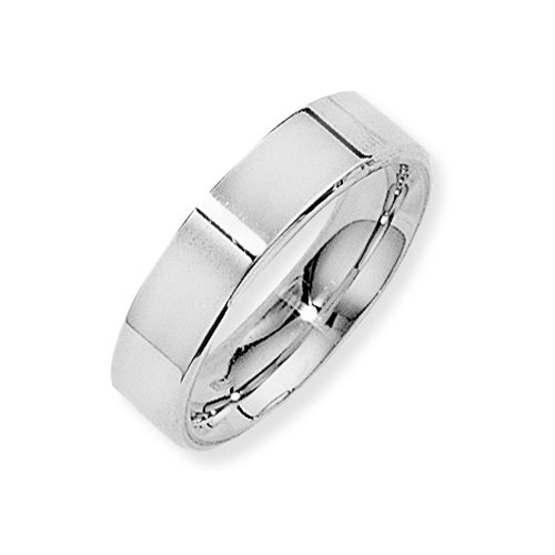 5mm Flat-Court Wedding Band Ring In Platinum