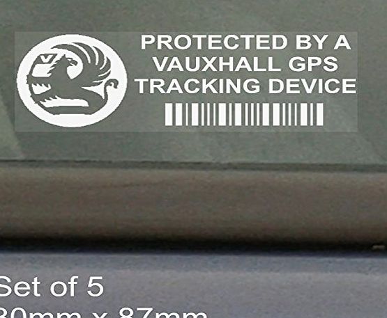Platinum Place 5 x VAUXHALL GPS Tracking Device Security WINDOW Stickers 87x30mm-Adam,Agila,Astra,Corsa,Insignia,Meriva,Tigra,Vectra,Zafira,Car,Van Alarm Tracker