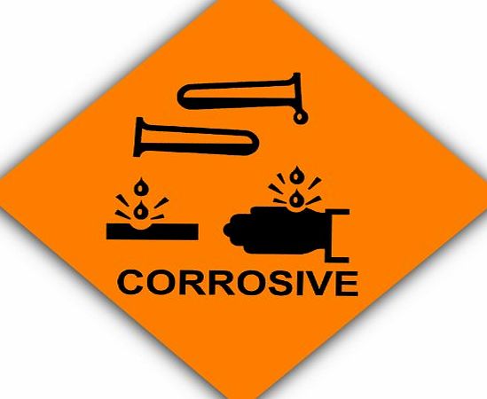 Platinum Place 6 x Corrosive-Black on Orange,External Self Adhesive Warning Stickers-Health and Safety Sign