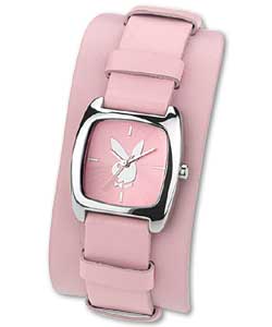 Playboy Ladies Pink Cuff Watch